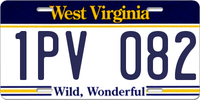 WV license plate 1PV082