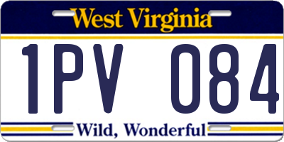 WV license plate 1PV084