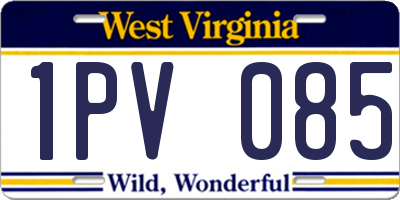 WV license plate 1PV085