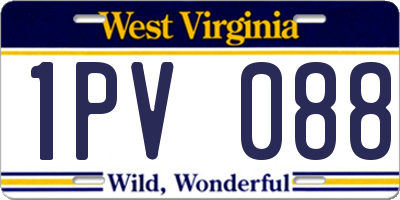 WV license plate 1PV088