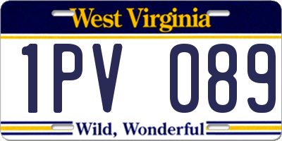 WV license plate 1PV089