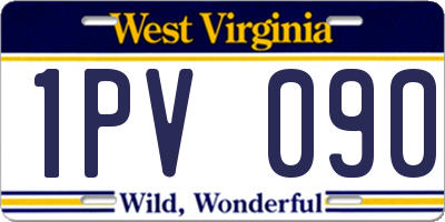 WV license plate 1PV090