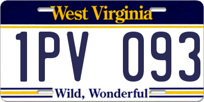 WV license plate 1PV093