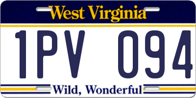 WV license plate 1PV094
