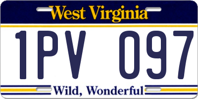 WV license plate 1PV097