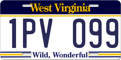 WV license plate 1PV099