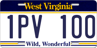 WV license plate 1PV100