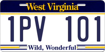 WV license plate 1PV101