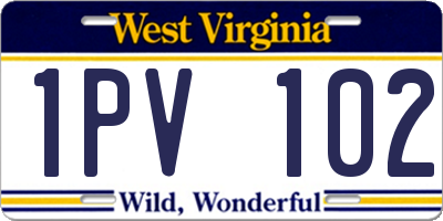WV license plate 1PV102