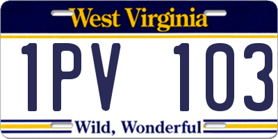 WV license plate 1PV103