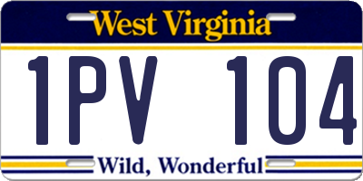 WV license plate 1PV104