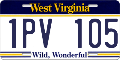 WV license plate 1PV105