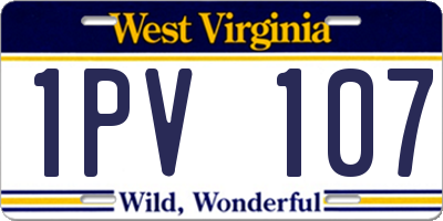 WV license plate 1PV107