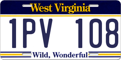 WV license plate 1PV108
