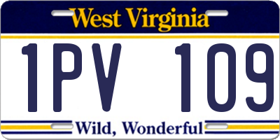 WV license plate 1PV109