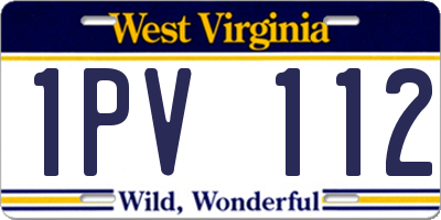 WV license plate 1PV112