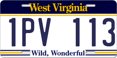 WV license plate 1PV113