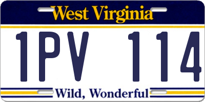 WV license plate 1PV114