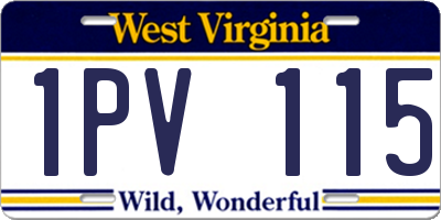 WV license plate 1PV115