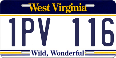 WV license plate 1PV116