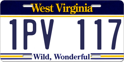 WV license plate 1PV117