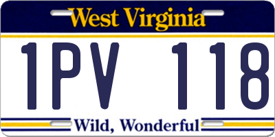 WV license plate 1PV118