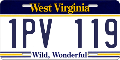 WV license plate 1PV119