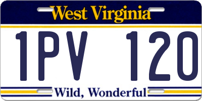 WV license plate 1PV120