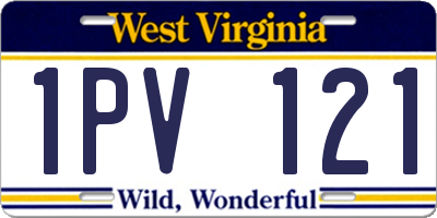WV license plate 1PV121