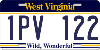 WV license plate 1PV122