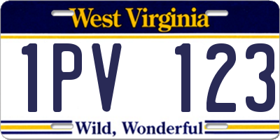 WV license plate 1PV123