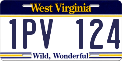 WV license plate 1PV124