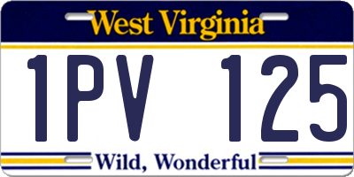 WV license plate 1PV125