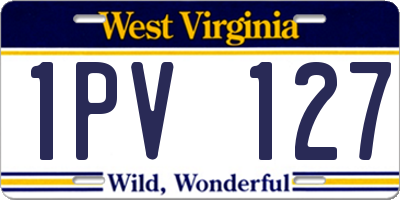 WV license plate 1PV127