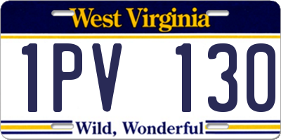 WV license plate 1PV130