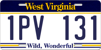 WV license plate 1PV131