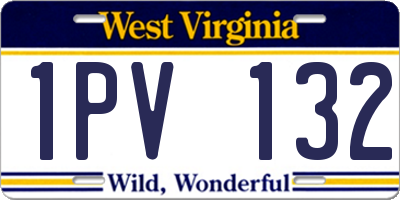 WV license plate 1PV132