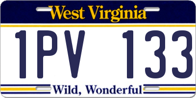 WV license plate 1PV133