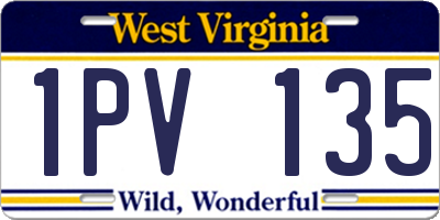 WV license plate 1PV135
