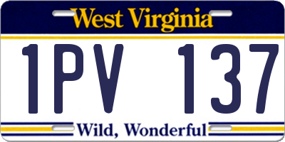 WV license plate 1PV137