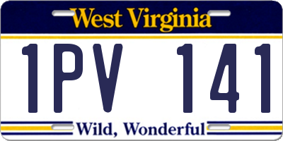 WV license plate 1PV141