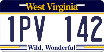 WV license plate 1PV142