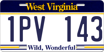 WV license plate 1PV143