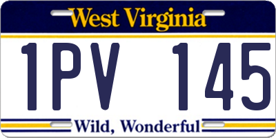 WV license plate 1PV145