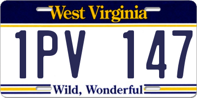 WV license plate 1PV147