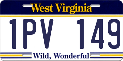 WV license plate 1PV149