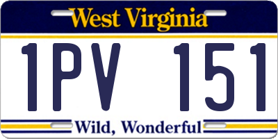 WV license plate 1PV151