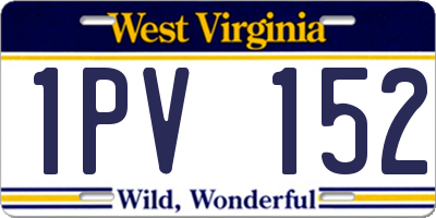 WV license plate 1PV152