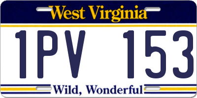WV license plate 1PV153