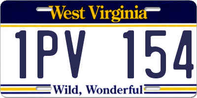 WV license plate 1PV154